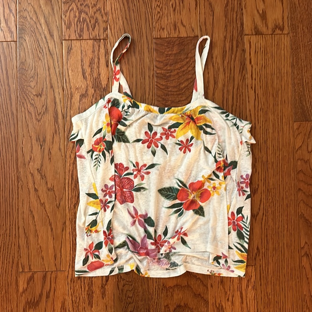 Floral Tank with Ruffle - Picture 4 of 4